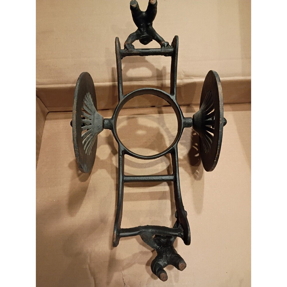 MCM Japanese Ikebana Norimono Cast Iron  Rolling Cart Planter Tokyo Japan